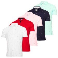 Calvin Klein Men's CK Monogram Quick Dry Moisture Wicking Golf Polo Shirt