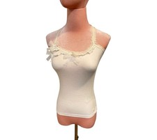 Y2k Abercrombie Fitch Lace Bow Ruffle Cami SZ S fairy Whimsy Cool Girl Beach