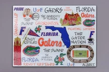 Magnolia Lane University of Florida Tempered Glass Dinner & Serveware Board