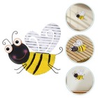 2 Pcs Bee Figurine for Wall Metal Decor Sculpture Ornament Iron Hanging