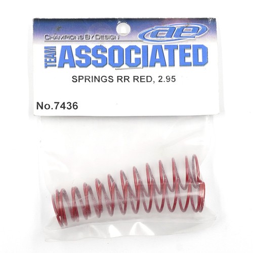 Team Associated 2.95 lb/in Rear Shock Springs 2 pcs Red For 1/10 RC10 # 7436 - Picture 2 of 2