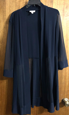 db established 1962 * Navy Semi-Sheer Jacket * 3/4 Slv * Womens 16 *