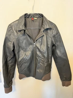 Lederjacke grau, Größe 38, Vintage - Bild 1 von 3
