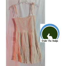 Gianni Bini Cream Peach Stripe Mini Smocked Tiered Sundress Small J2 Coquette