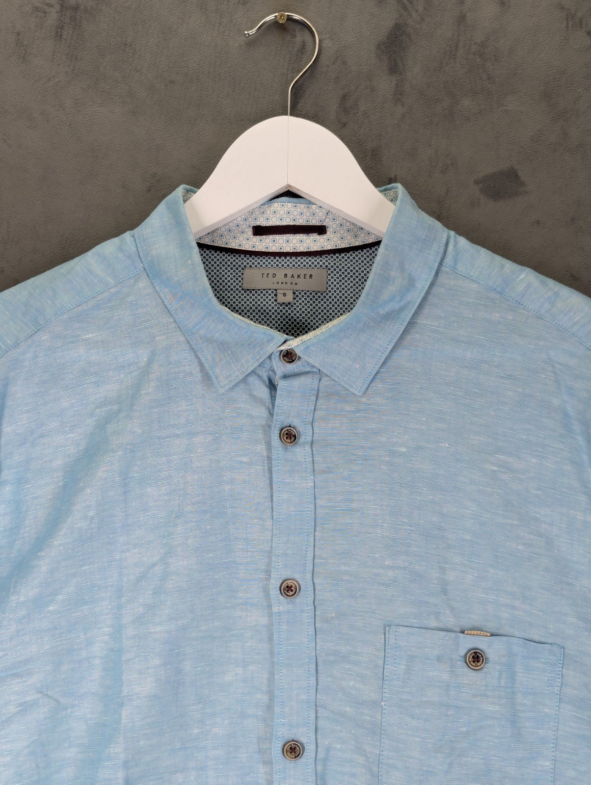 Ted Baker Linen Blend Shirt Men Size XXL Slim Fit Long Roll Tab Sleeve Ted 6 image 2