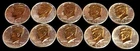 Lot of 10 DANBURY MINT 1990-1999 KENNEDY Half Dollars 24K GOLD & SILVER PLATED