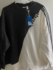 adidas Originals Women s Colorblock Crewneck Sweatshirt Black/White S H38868