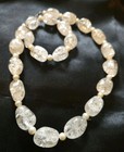 Vintage Necklace Clear Cracked Natural Crystal Quartz W Pearl 18-19” & Bracelet  — photo 10