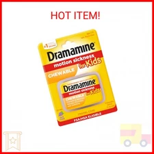 Dramamine Motion Sickness Relief for Kids | Chewable Grape | 8 Count