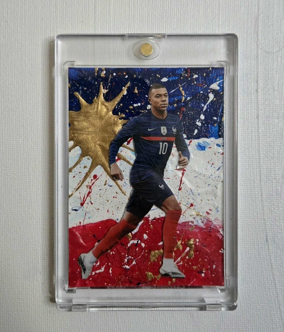 Kylian Mbappe 1/1 Custom Art Card By Artist Keith Kelley Auto By Artist France