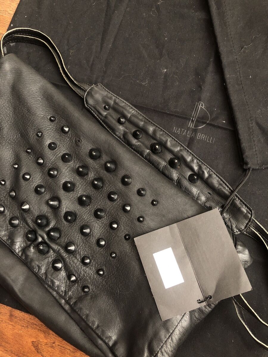 Natalia Brilli Black Studded Paperbag | eBay Natalia Brilli Black Studded Paperbag | eBay