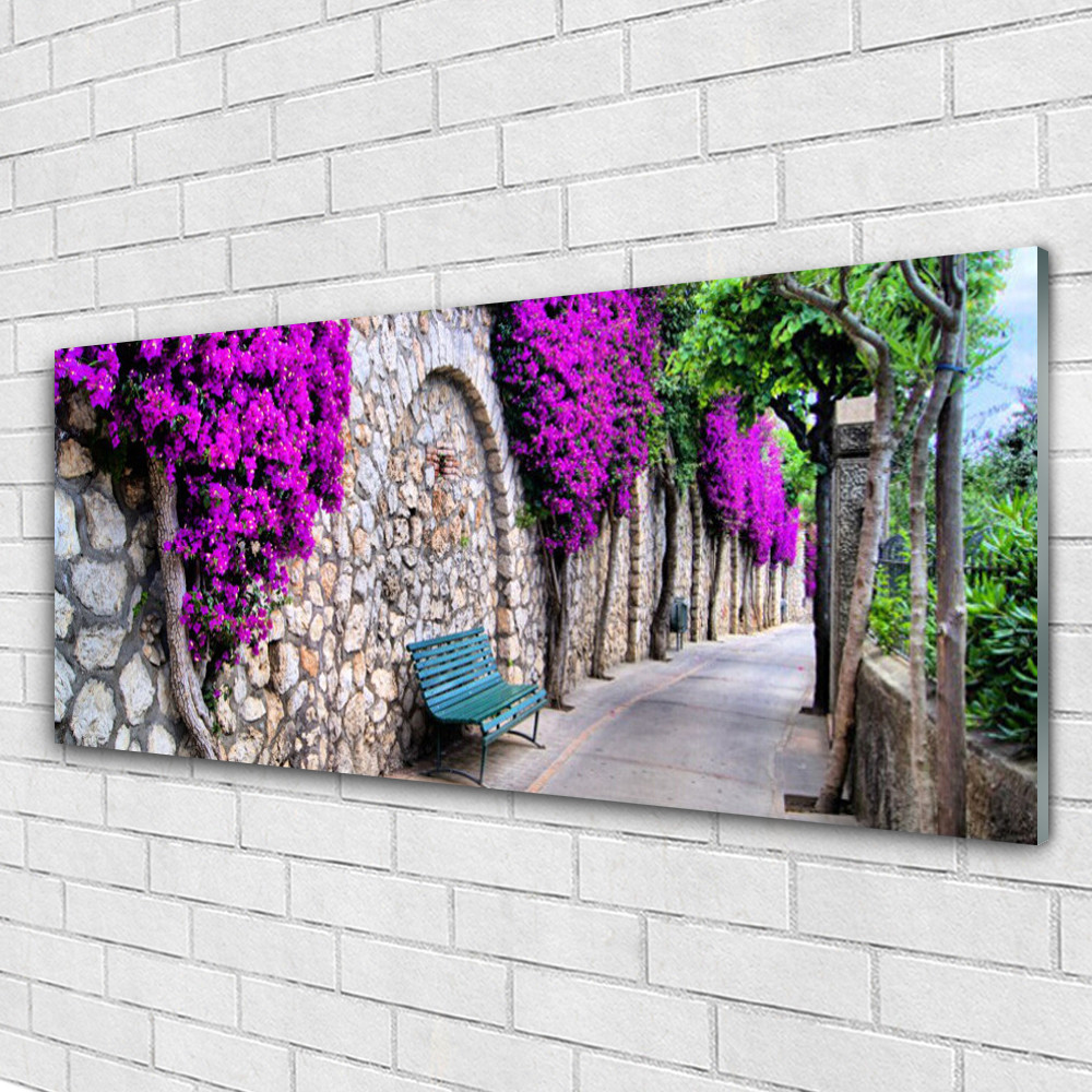 Tableau plexiglas ruelle 125x50 pour agrandir une pièce sombre
