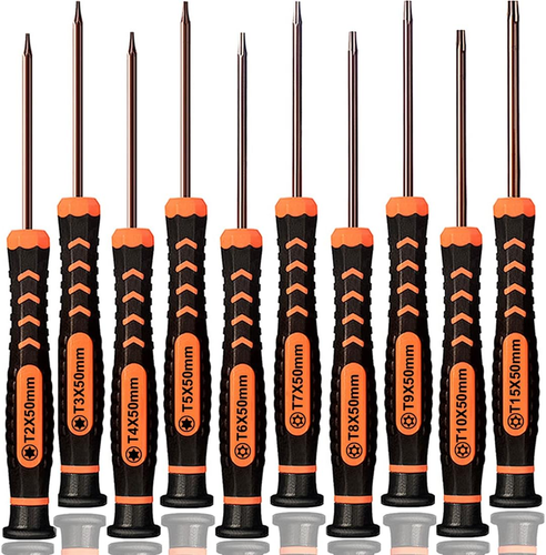 Juego de Destornilladores Torx T2-T15, TECKMAN 10 Piezas Magnéticos Pequeños Torx Securi
