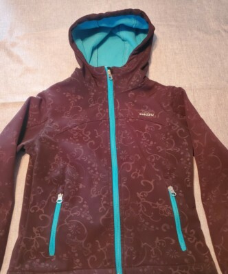 Girl's Black and Teal Hooded Snozu Jacket Size S 7/8