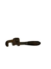 Vintage PEXTO 8โ Adjustable Pipe Wrench Wooden Handle Made in USA