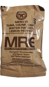 MRE MEAL MENU 21 TUNA CHUNK LEMON PEPPER READY TO EAT US ...