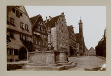 Rothenburg ob der Tauber Middle Franconia, Herrenstraße with town hall vintage albums