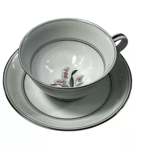 4 Noritake CREST 5421 Tea Cup & Saucer Sets Lily of the Valley EXCELLENT Vintage
