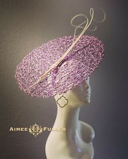 Aimee Fuller Royal Ascot Fascinator Kentucky Derby Hat Lavender Purple Twirl Big