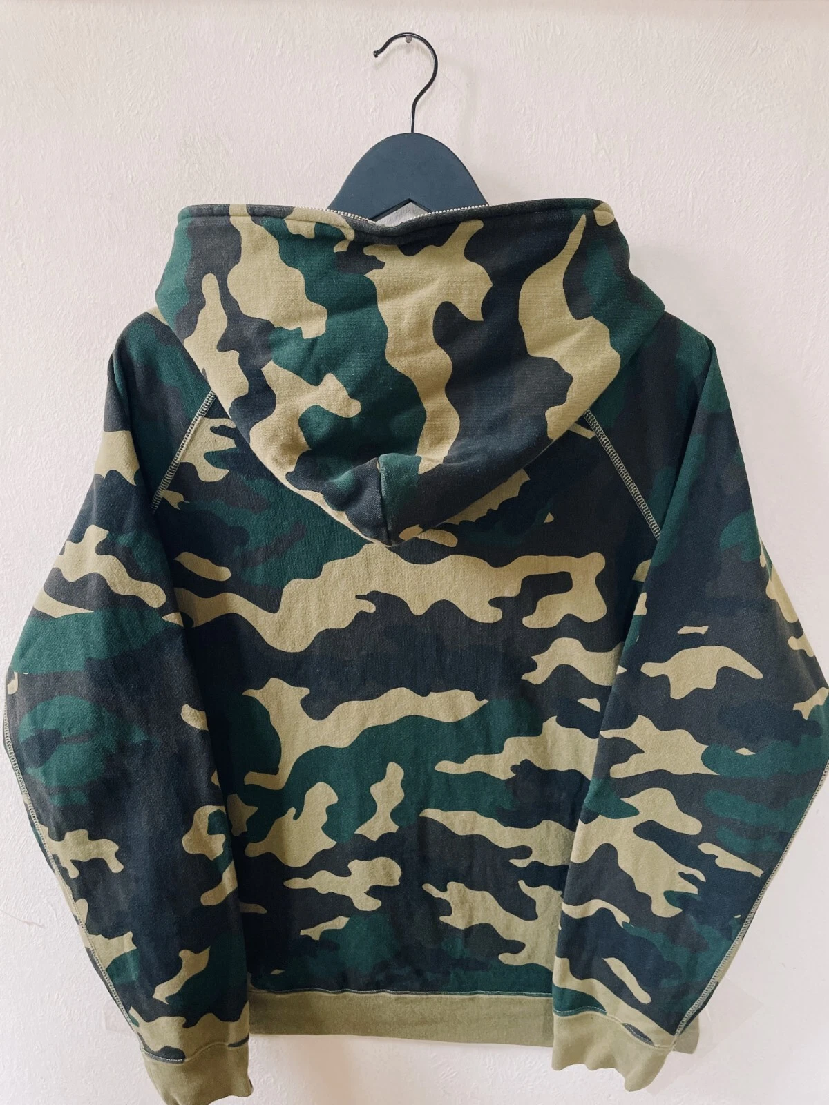 A BATHING APE (BAPE) Vintage Y2K Bape A Bathing Ape Woodland Camo Full zip Hoodie Green Khaki