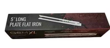 GEM XL 5" Long Plate Flat Iron WHITE NANO CERAMIC TOURMALINE NIB