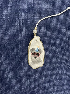 Oyster Shell Ornaments Christmas Dog Themed - Schnauzer