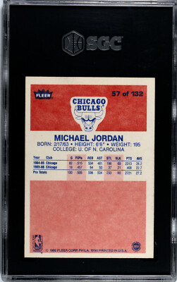 MICHAEL JORDAN 1986-87 Fleer Rookie RC SGC 5.5 EX+ | Bulls | eBay