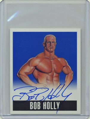 2014 Leaf Originals Wrestling Blue BOB HOLLY On Card Auto #'d/ 25 HARDCORE HOLLY