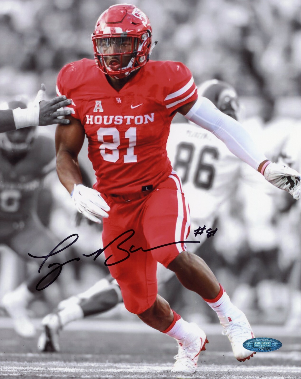 Tyus Bowser Autographed Signed Houston Cougars 8x10 SPOTLIGHT PHOTO TRISTAR 