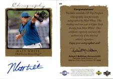1999 SP Top Prospects Chirography #MW Matt White AUTO - NM-MT