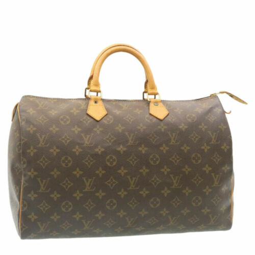 VTG Louis Vuitton Monogram Speedy 40 Boston Bag Brown Leather GG Hand Bag  France