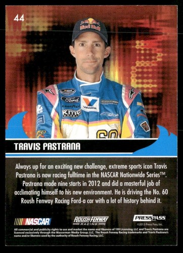 2013 Press Pass Ignite Proofs Black and White RC #44 Travis Pastrana 17/50 - Picture 2 of 2