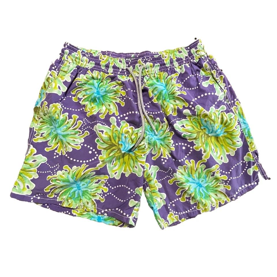Bañador corto Vilebrequin para hombre XXXL púrpura y verde malla hawaiana Bulgaria Foto 2 de 4