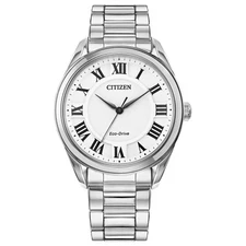 Citizen Eco-Drive Women's Arezzo Silver Roman Numeral Watch 35MM EM0970-53A