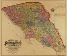 20" x 24" 1884 Map of Sonoma County, California