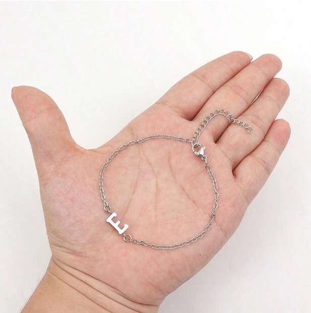 アクセサリー K Silver Chain Bracelet Women's Personalized Initial 