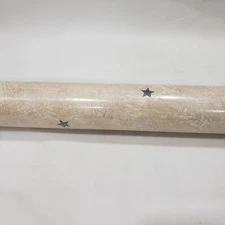 Blonder Vinyl Wallcovering Wallpaper Beige Texture Blue Star Americana Country