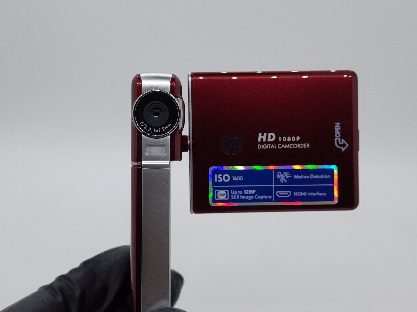 HP Digital Camcorder Model HP V5040u Red HD 1080p Open Box HDMI SDHC/SD