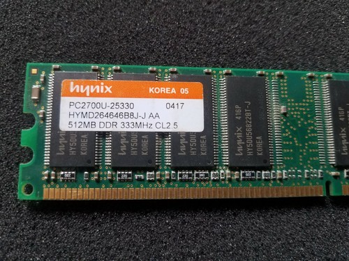 Hynix 512MB , DDR ,184 PIN , PC-2700 ( P/N: HYMD264646B8J-J AA ) - Picture 3 of 3