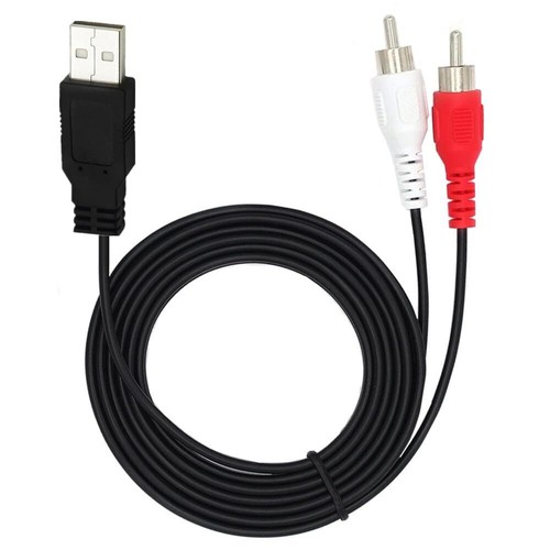 RCA to USB Converter Audio Cable USB 2.0 A Male to 2 RCA Male Adapter Cord Le... - Picture 6 of 7