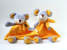 Kik Maus Rassel mit Schal 2 x Schmusetuch Kuscheltuch (T229)