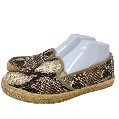 Clarks Womens Azella Major Snake Print Espadrille Flats Brown Loafer Size 8.5