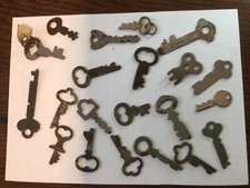 21 Vintage Flat Stamped Keys, Steampunk, Crafts, See Photos