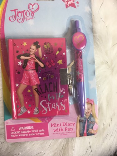 Girls Nickelodeon JoJo Silva Mini Diary Pink Reach for the Stars Lock Key Pen 3+ - Picture 2 of 6