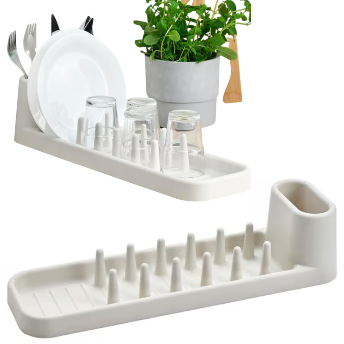 Dish Drainer Rack Washing Up Bowl Cutlery Holder Plate Kitchen Sink  Organiser UK