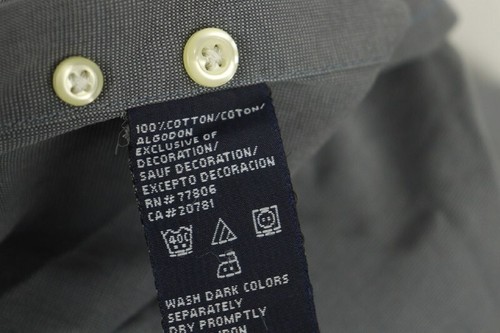 Tommy Hilfiger 80s Two-Ply Fabric Gray Cotton Long Sleeve Button-Down Shirt M - Picture 15 of 17