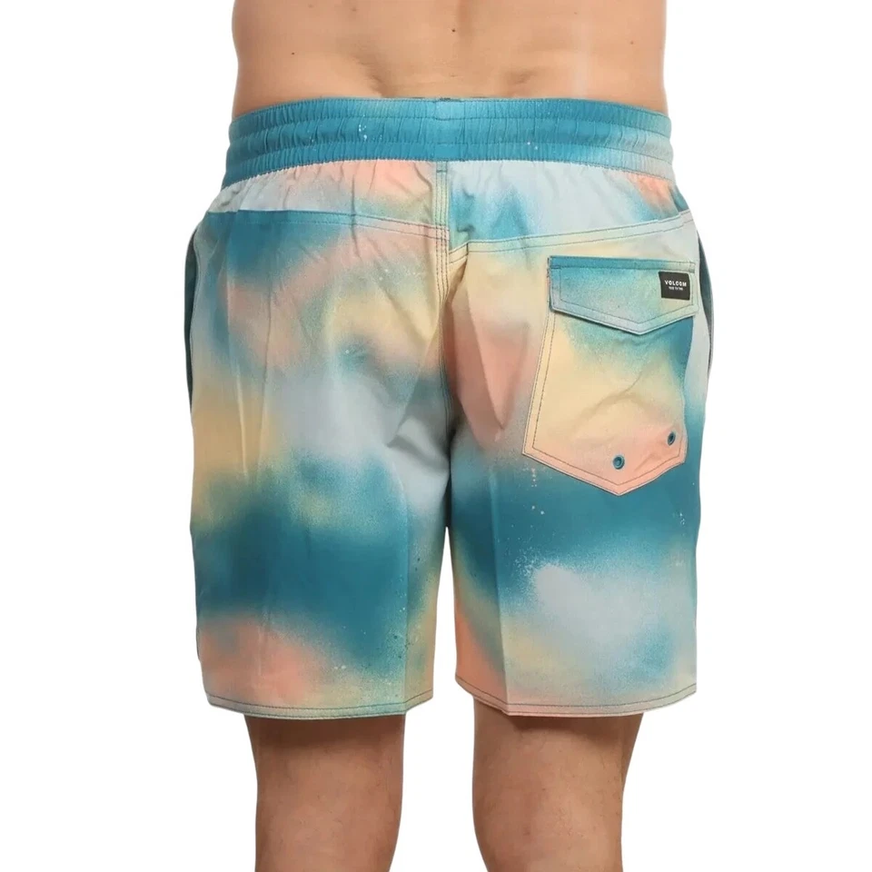 Volcom Mens Size S Baffle Trunk 17 Blue Salmon Swim Board Short NWT - Image 4 of 4