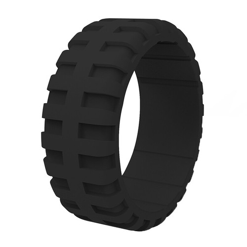 Anillos de silicona flexibles para hombre con banda de goma con patrón de neumáticos y anillos de dedo de boda - Imagen 6 de 16