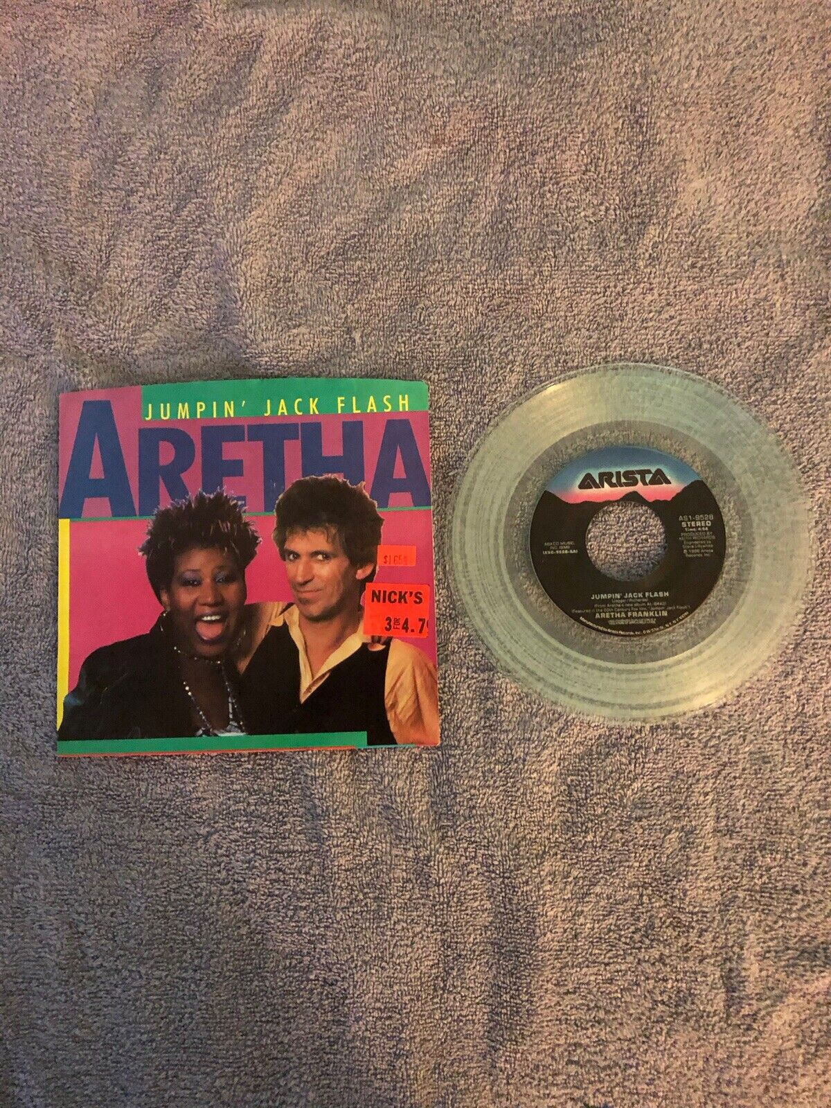 ARETHA FRANKLIN Jumpin' Jack Flash / Integrity CLEAR VINYL 7” Never played