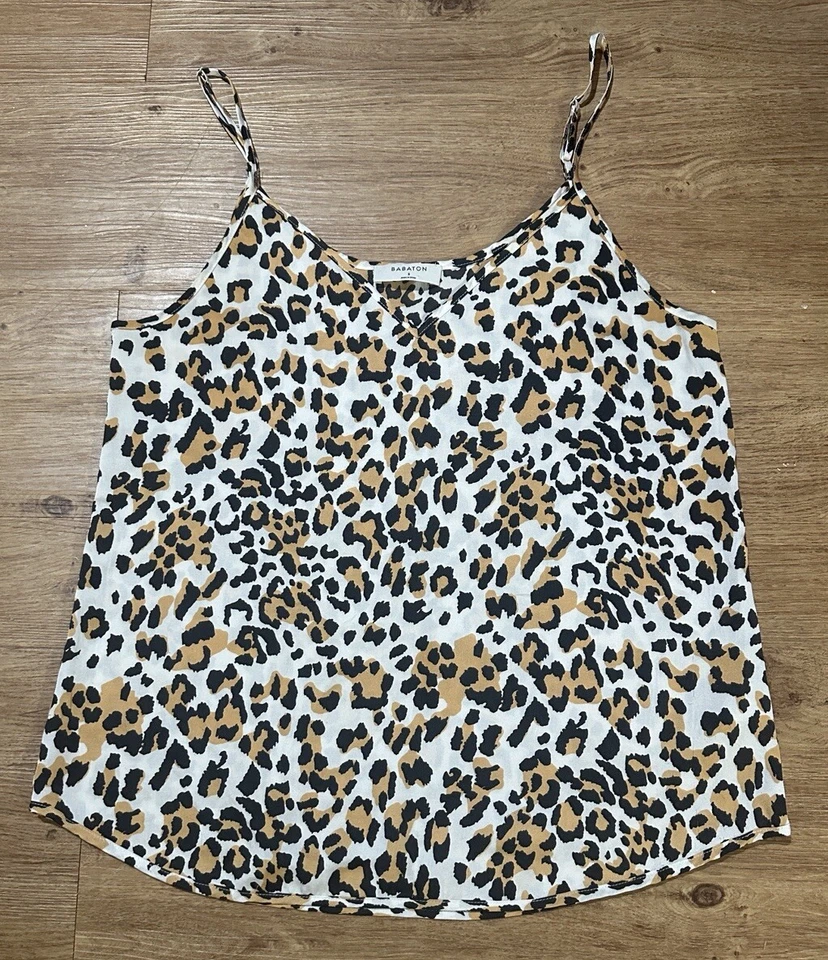 Aritzia Babaton Cheetah Blouse Sleeveless Cami- tank Small